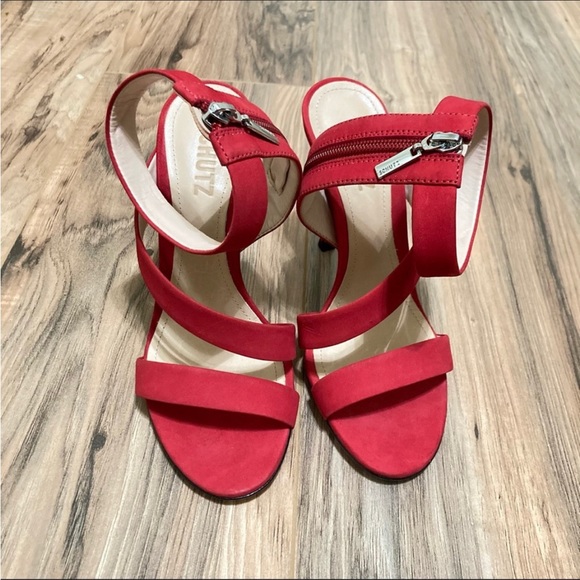 Schutz red strappy heels size 7 - Picture 6 of 7